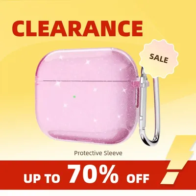 클리어런스_블링 글리터 소프트 TPU 이어폰 케이스 (에어팟 4 2024 프로 2 2세대 에어팟 3 1 3세대) 키체인 포함